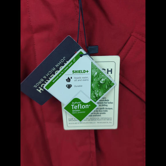 [SOLD] NWT WOOLRICH Womens Sz S Arctic Parka Duck Down Red Ramar Coyote Fur Hood - Picture 8 of 12